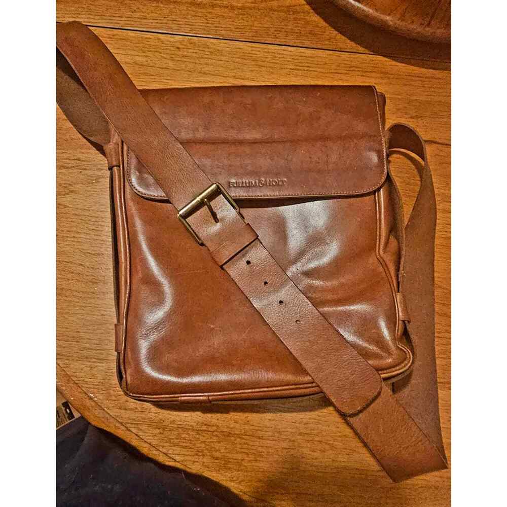 💼Authentic FULLUM & HOLT LEATHER BELTING CROSSBODY MESSENGER UNISEX Rare Find!